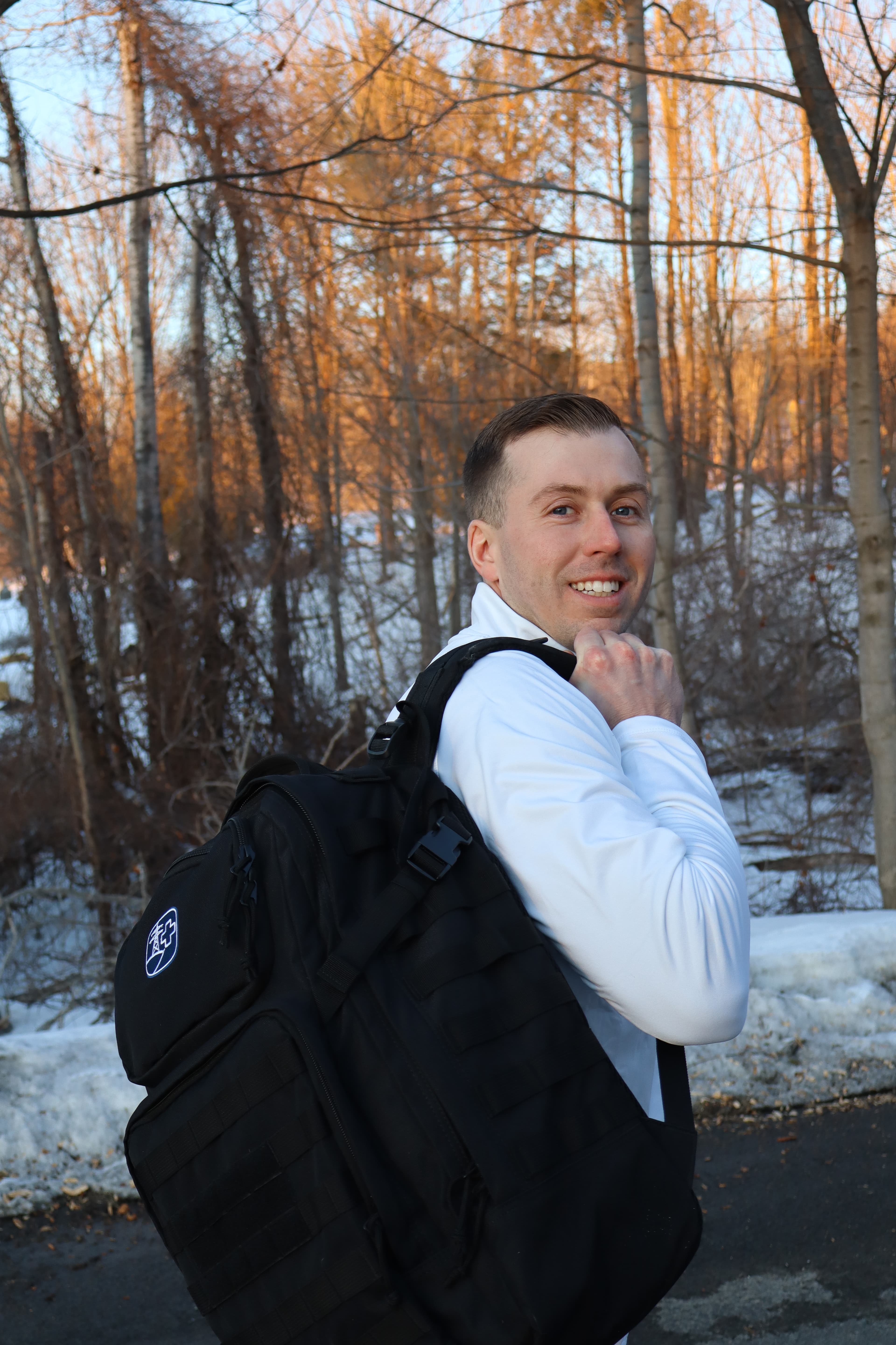 A lineman with the Goodmore Backpack in the field